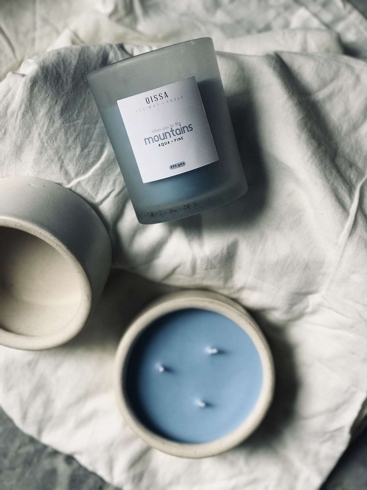 Takes you to the mountains : Aqua and Pine blended Candle