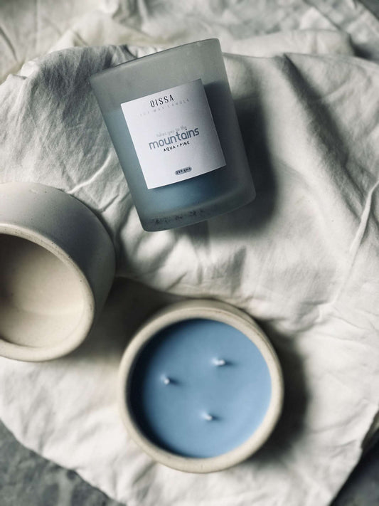 Takes you to the mountains : Aqua and Pine blended Candle