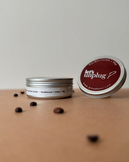 Let's Unplug?: Sandalwood and Coffee Candle